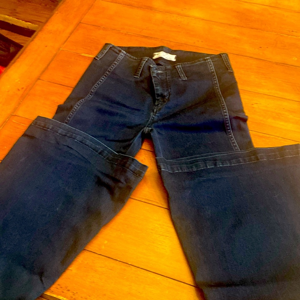 Dark washed flare jeans